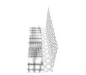 Уголок ПВХ перфорирован.23*23*2500мм с армирован.сеткой 10*15