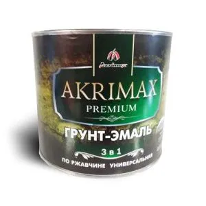 Грунт-эмаль 3в1 глянцевая "Akrimax-PREMIUM" черная 1,7 кг